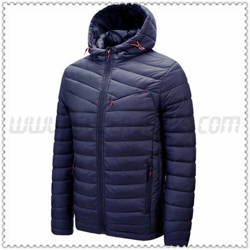 Nuevo Chaqueta de Plumón con Capucha Mince Protección contra el frío Térmico Azul Marino 2022