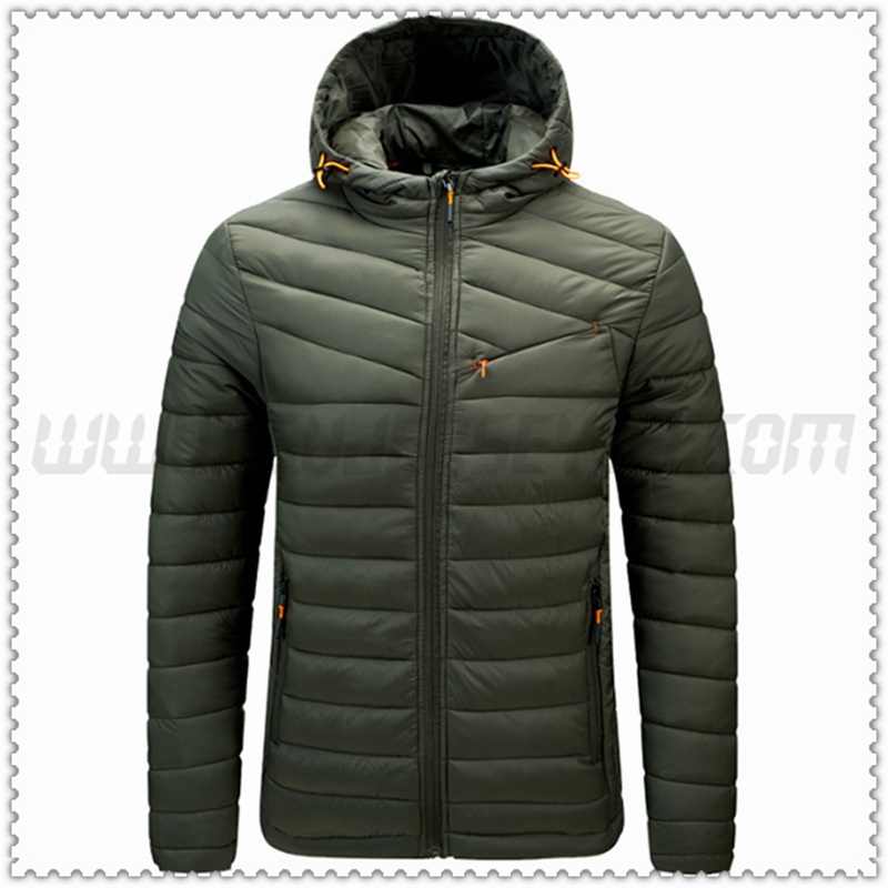 Nuevo Chaqueta de Plumón con Capucha Protección contra el frío Térmico Ejército Verde 2022