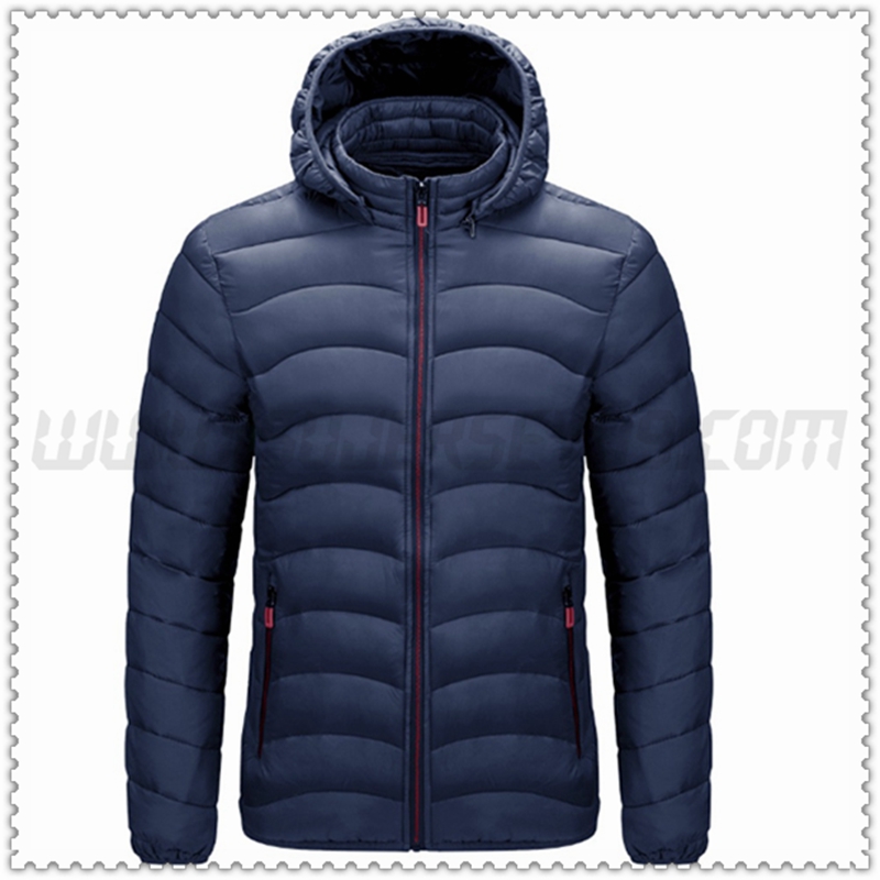 Nuevo Chaqueta de Plumón con Capucha Protección contra el frío Térmico Azul Marino 2022