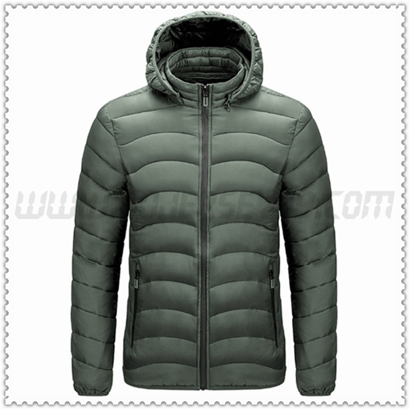 Nuevo Chaqueta de Plumón con Capucha Protección contra el frío Térmico Ejército Verde 2022