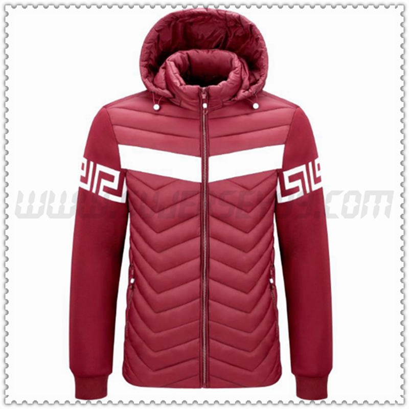 Nuevo Chaqueta de Plumón con Capucha Moda Protección contra el frío Rojo 2022