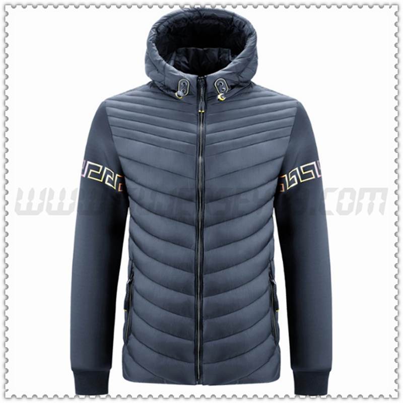 Nuevo Chaqueta de Plumón con Capucha Moda Térmico Gris