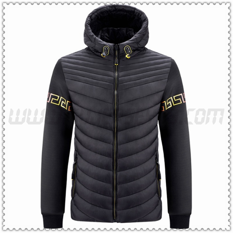 Nuevo Chaqueta de Plumón con Capucha Moda Térmico Negro