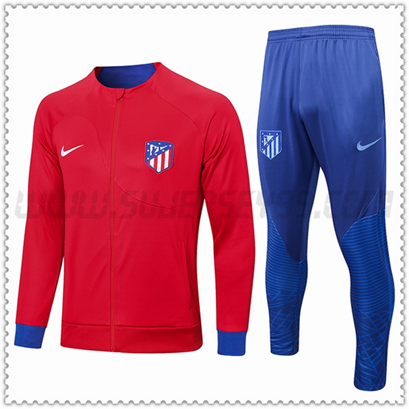 Chaqueta Chandal Futbol Atletico Madrid Rojo 2022 2023