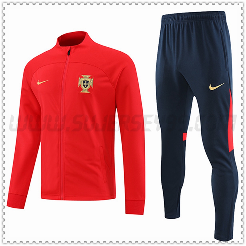 Chaqueta Chandal Futbol Portugal Rojo 2022 2023