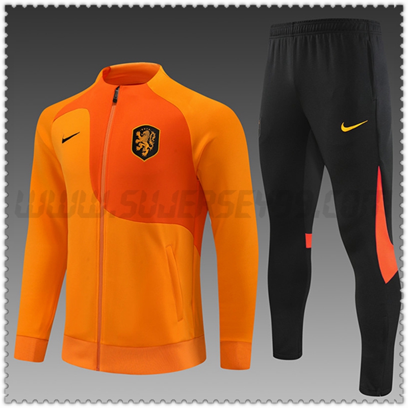 Chaqueta Chandal Futbol Países Bajos Ninos Naranja 2022 2023