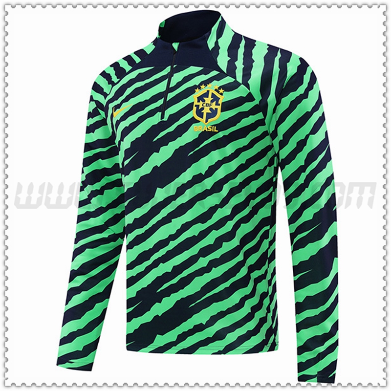 Sudadera Entrenamiento Brasil Verde/Negro 2022 2023