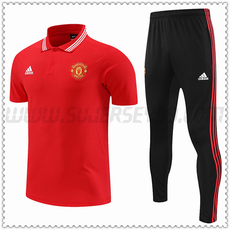 Polo Manchester United + Pantalones Rojo 2022 2023