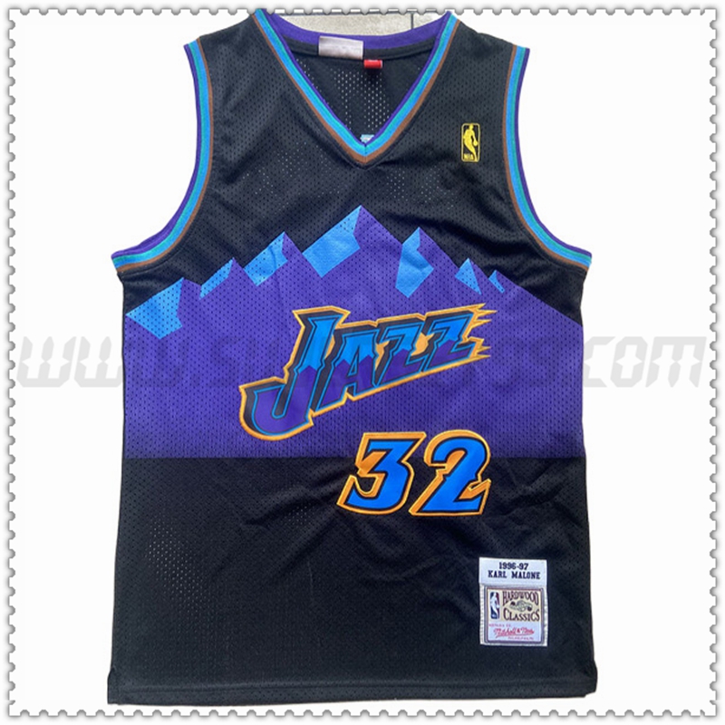 Camiseta Utah Jazz (MALONE #32) 202022 2023 Negro/Púrpura