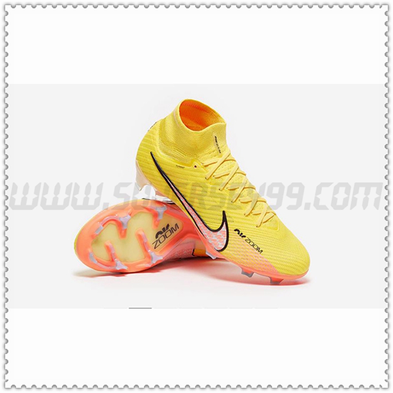 Nike Zapatos de Futbol Air Zoom Mercurial High Gang Superfly IX Elite FG Amarillo
