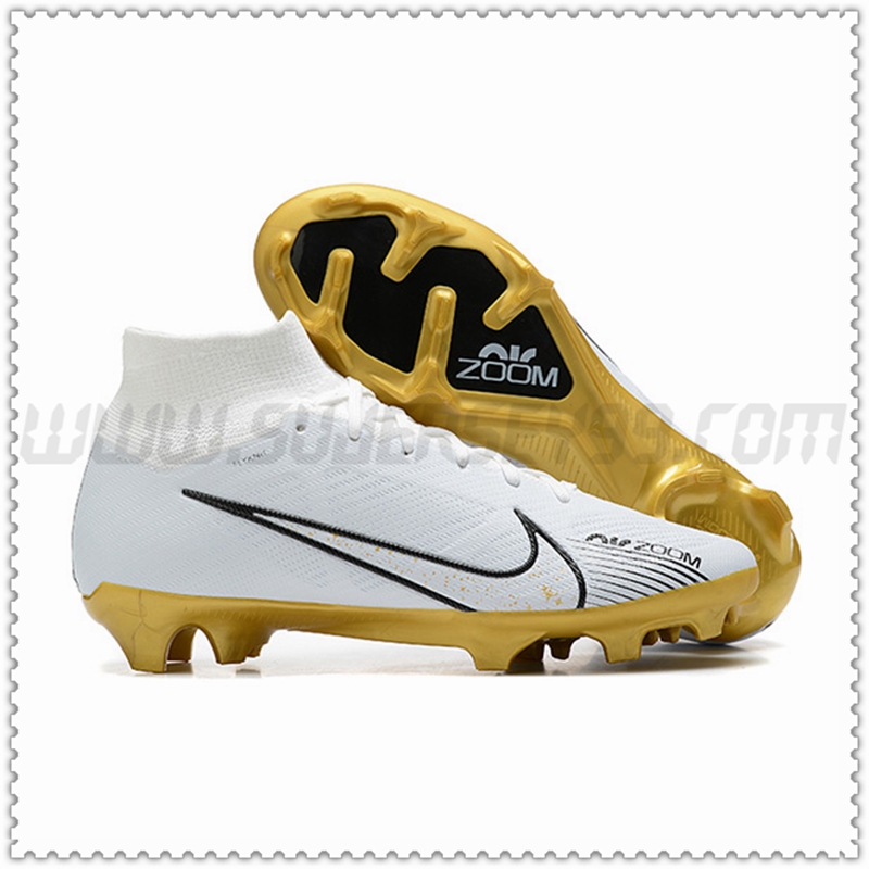 Nike Zapatos de Futbol Air Zoom Mercurial High Gang Superfly IX Elite FG Blanco