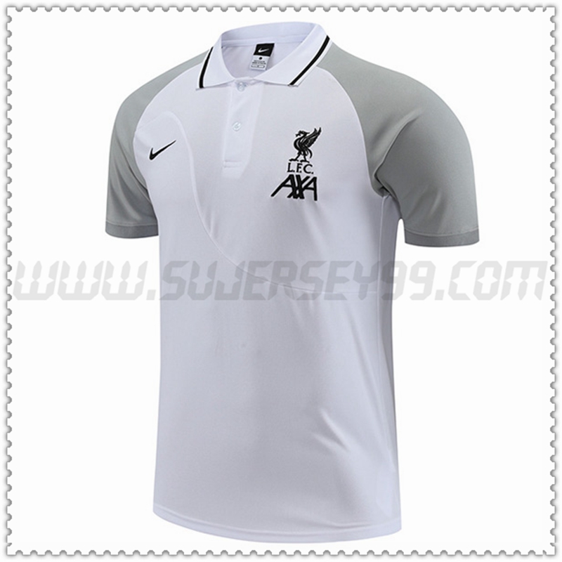 Polo Futbol FC Liverpool Blanco/Gris 2022 2023