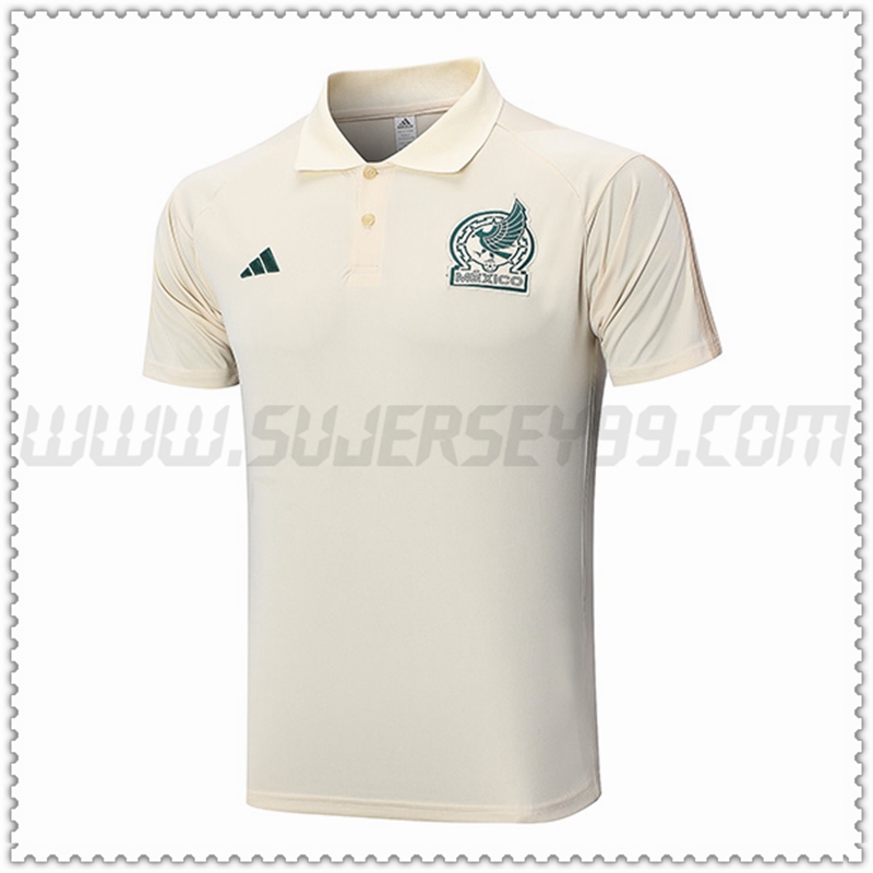 Polo Futbol México Beige 2022 2023