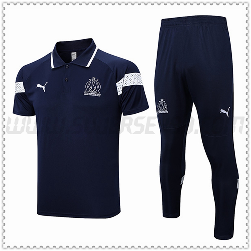 Polo Futbol Marsella + Pantalones Azul marino 2022 2023