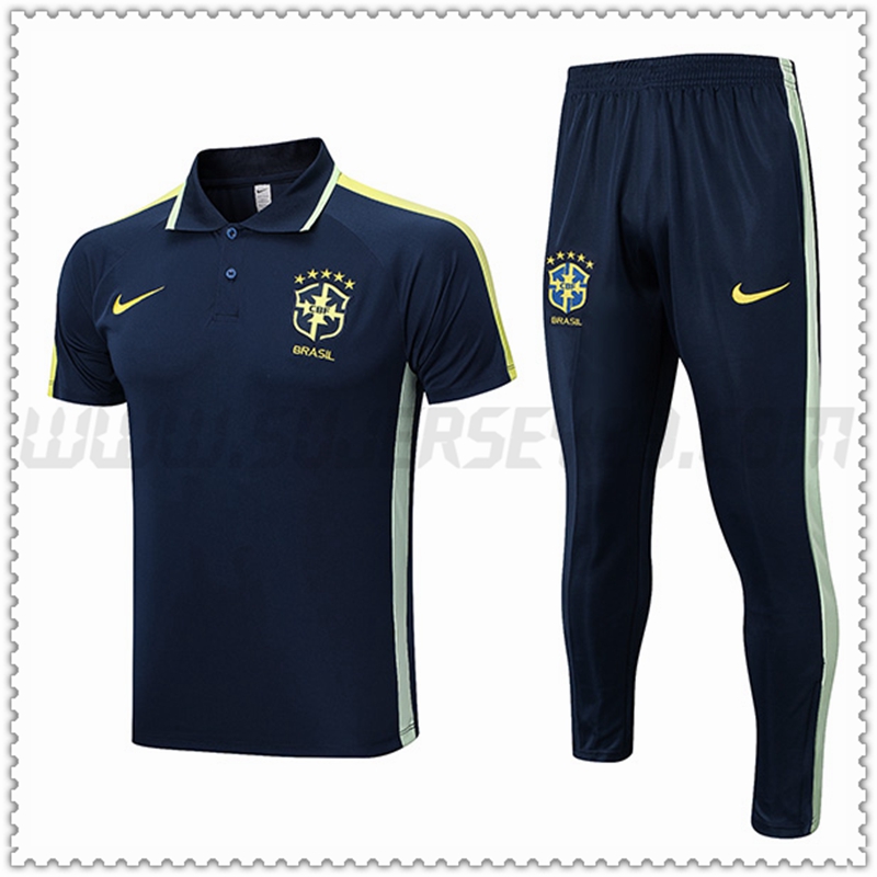 Polo Futbol Brasil + Pantalones Azul marino 2022 2023