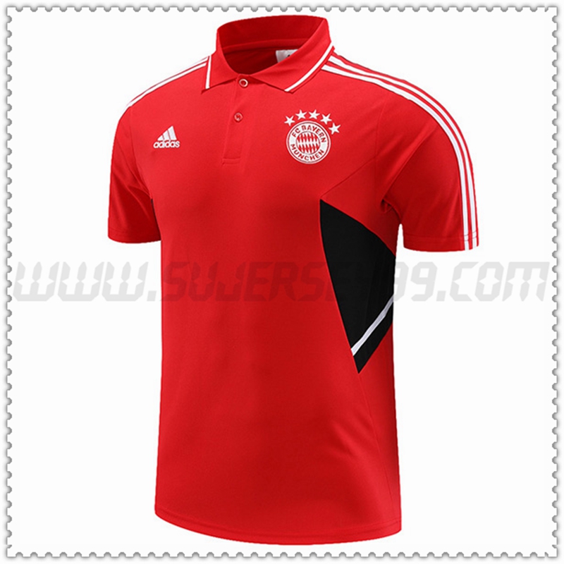 Polo Futbol Bayern Munich Rojo 2022 2023