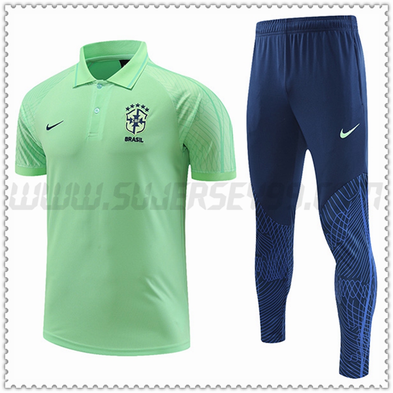 Polo Futbol Brasil + Pantalones Verde 2022 2023
