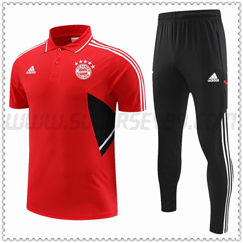 Polo Futbol Bayern Munich + Pantalones Rojo 2022 2023