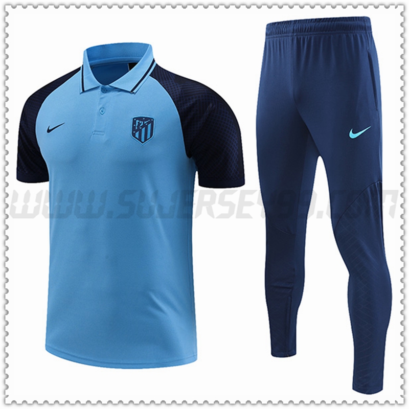 Polo Futbol Atletico Madrid + Pantalones Cielo azul 2022 2023