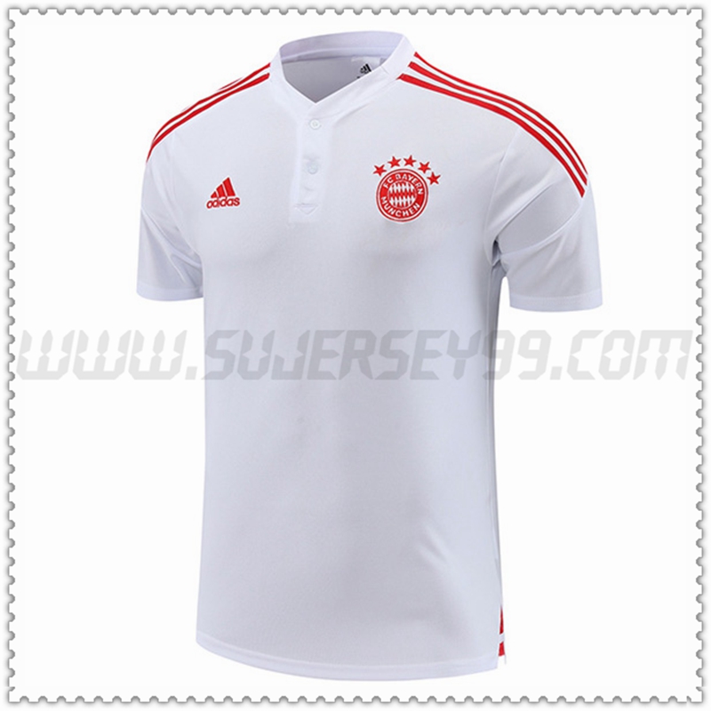Polo Futbol Bayern Munich Blanco 2022 2023