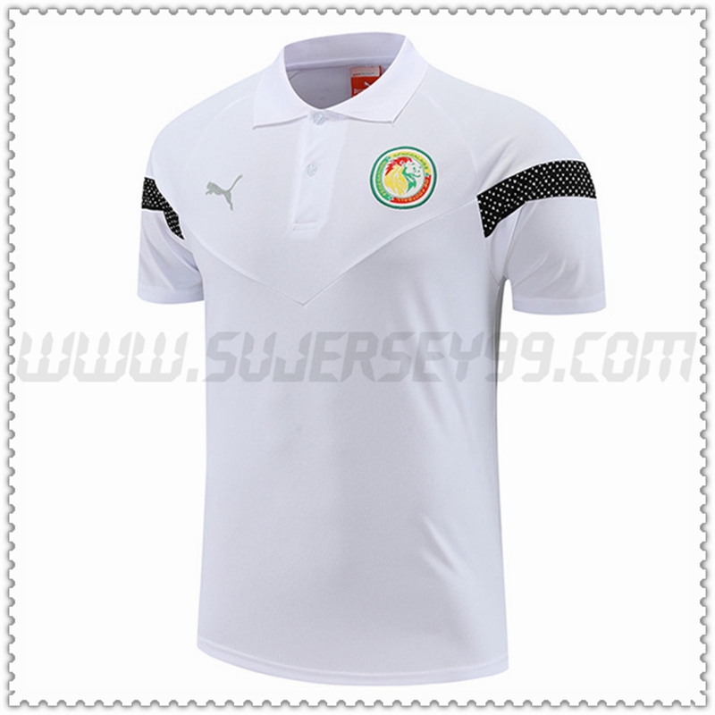 Polo Futbol Senegal Blanco 2022 2023