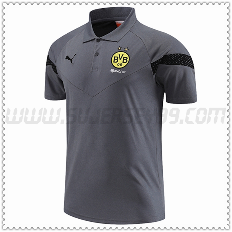 Polo Futbol Dortmund Gris 2022 2023