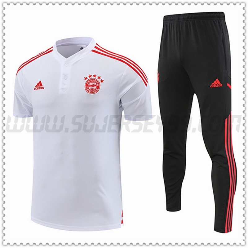Polo Futbol Bayern Munich + Pantalones Blanco 2022 2023