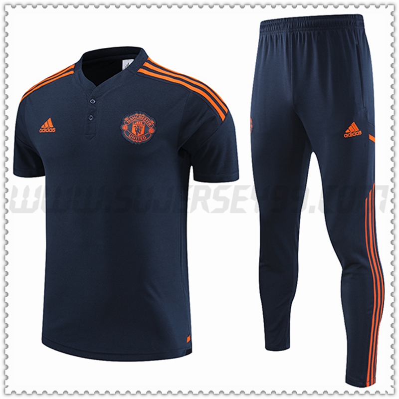 Polo Futbol Manchester United + Pantalones Azul Scuro 2022 2023