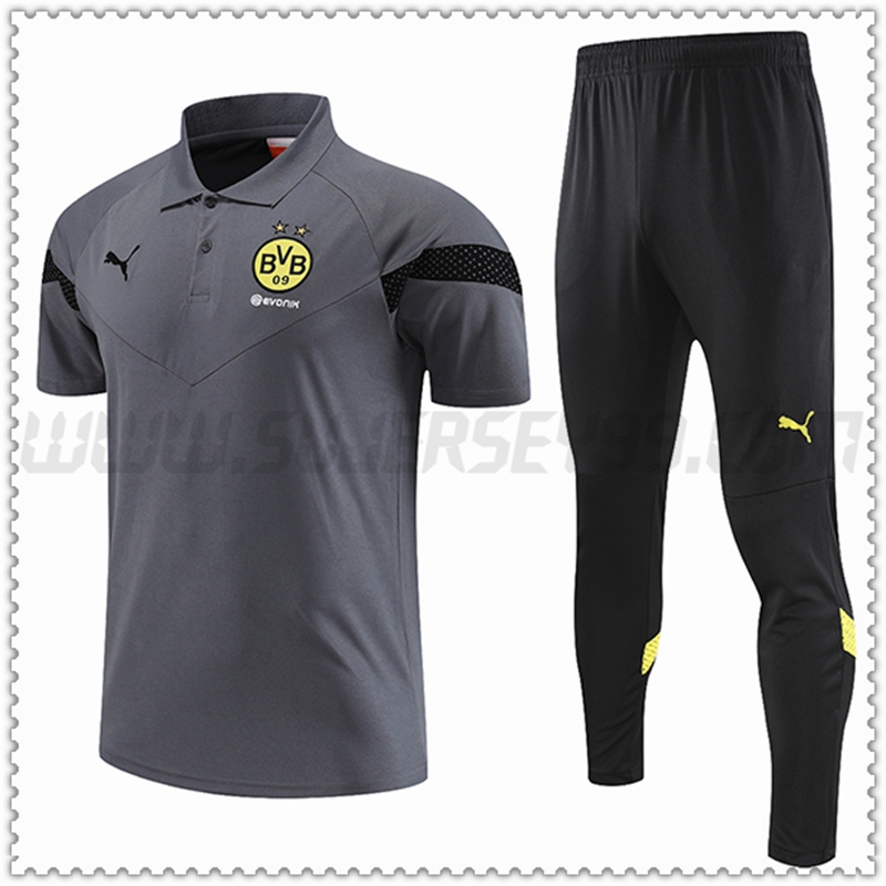 Polo Futbol Dortmund BVB + Pantalones Gris 2022 2023