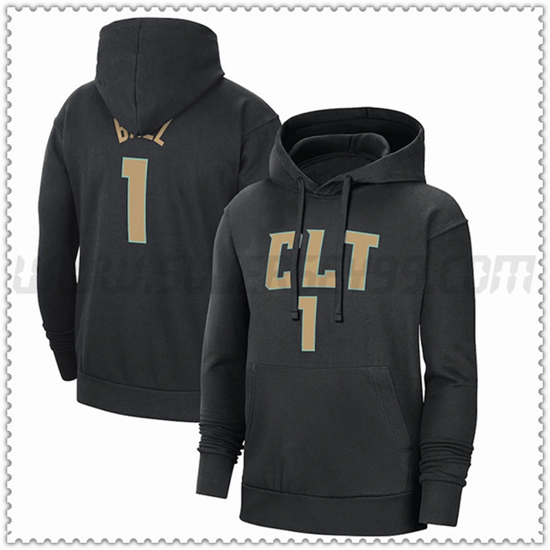 Sudadera con Capucha Charlotte Hornets Negro 2023