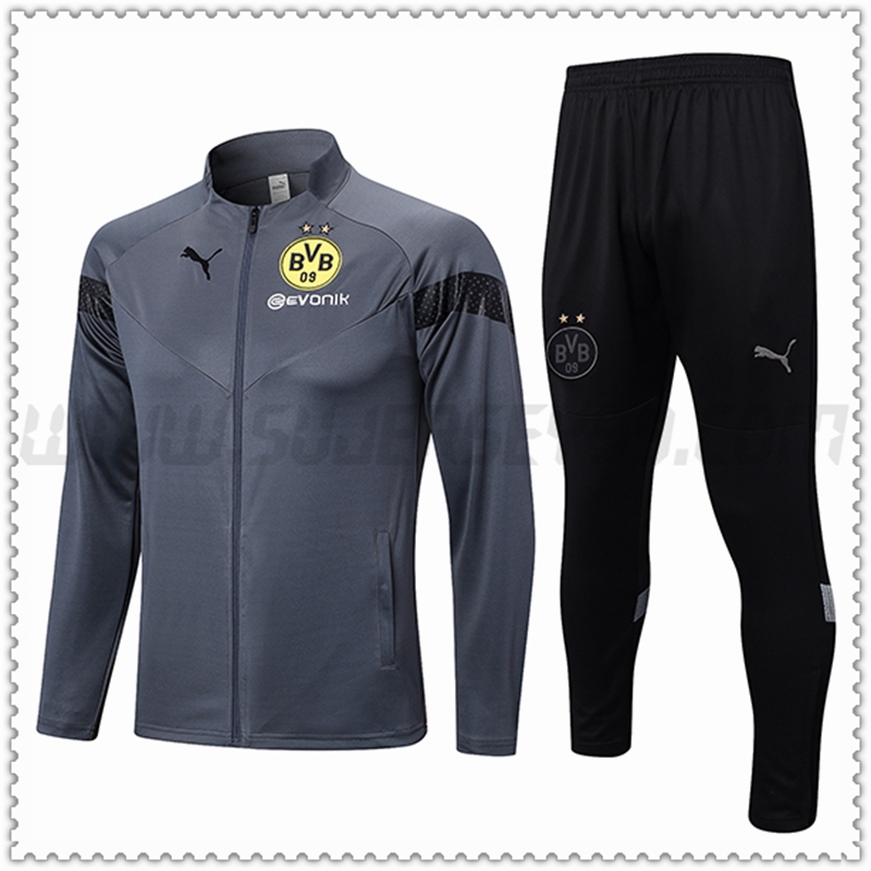 Chaqueta Chandal Futbol Dortmund Gris 2022 2023