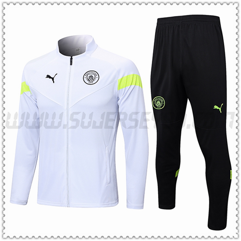 Chaqueta Chandal Futbol Manchester City Blanco 2022 2023