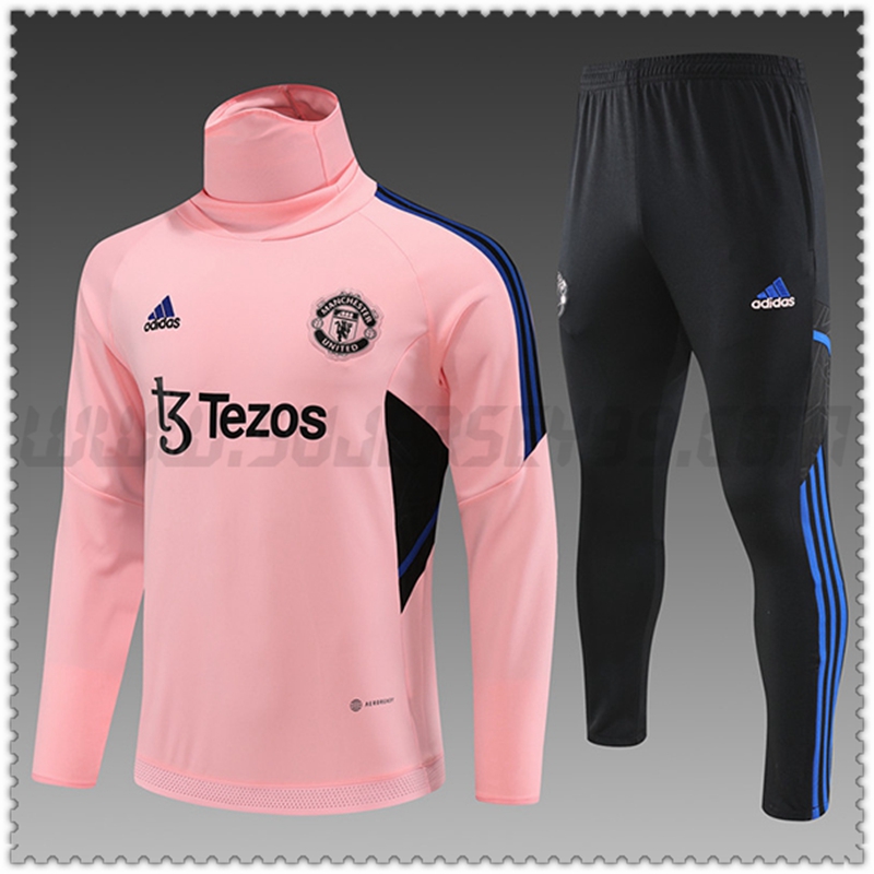 Chandal Futbol Manchester United Cuello Alto Ninos Rosa 2022 2023