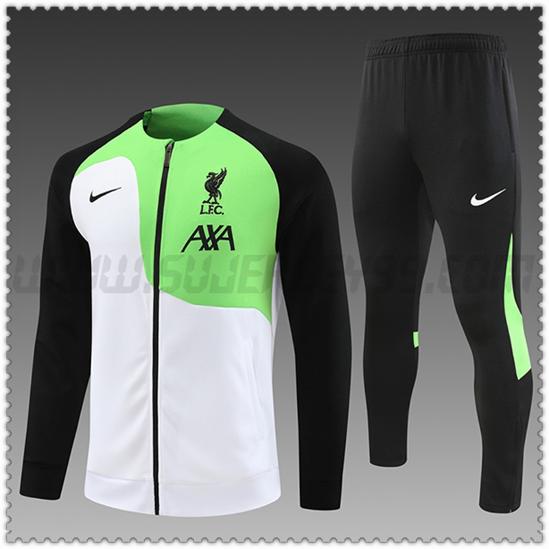 Chaqueta Chandal Futbol FC Liverpool Ninos Blanco 2022 2023