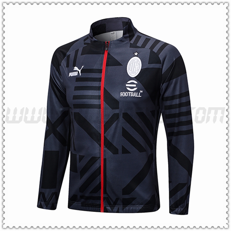 Chaqueta Futbol AC Milan Negro/Gris 2022 2023