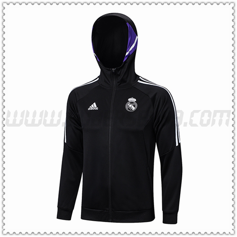 Chaqueta con Capucha Real Madrid Negro 2022 2023