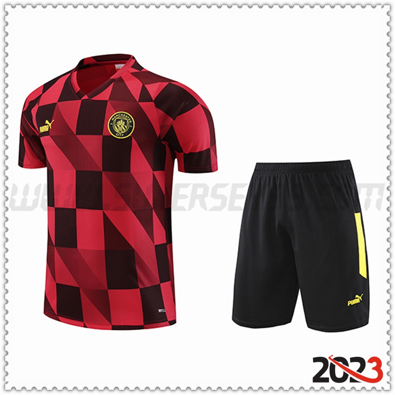 Camiseta Entrenamiento Manchester City + Pantalones cortos Rojo 2023 2024