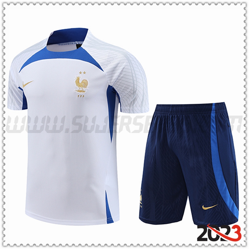 Camiseta Entrenamiento Francia + Pantalones cortos Blanco 2023 2024