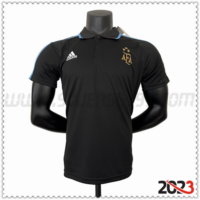 Polo Futbol Argentina Negro 2023 2024