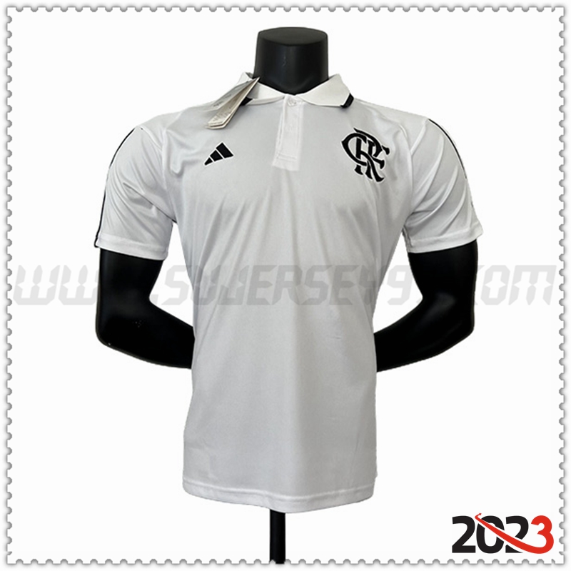 Polo Futbol Flamengo Blanco 2023 2024