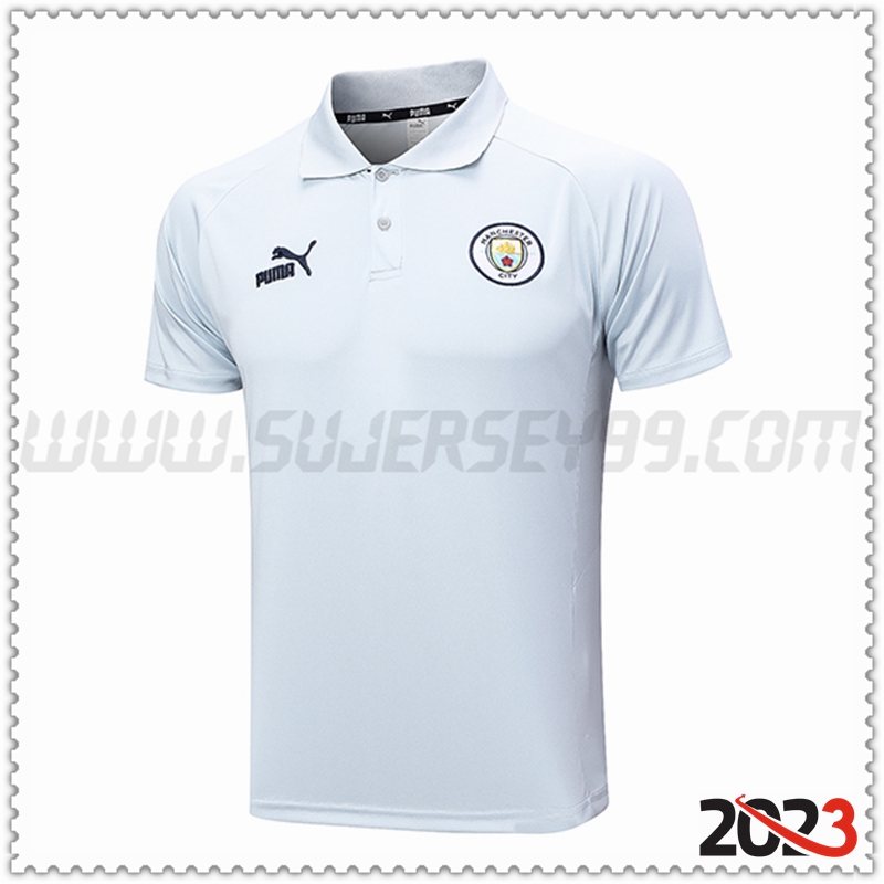 Polo Futbol Manchester City Gris Claro 2023 2024