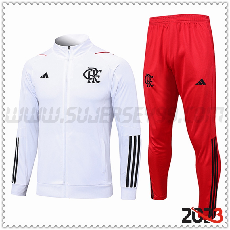 Chaqueta Chandal Futbol Flamenco Blanco 2023 2024