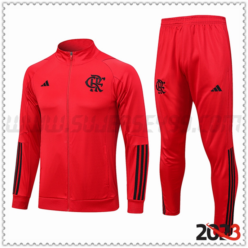 Chaqueta Chandal Futbol Flamenco Rojo 2023 2024