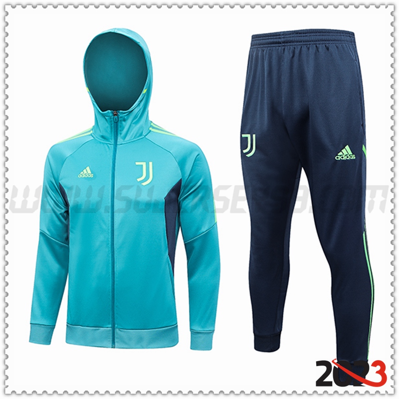 Tuta Rompevientos con Cappuccio juventus Verde 2023 2024