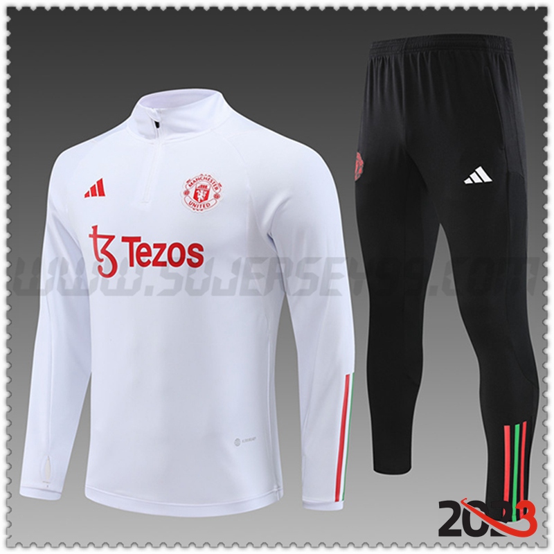 Chandal Futbol Manchester United Ninos Blanco 2023 2024