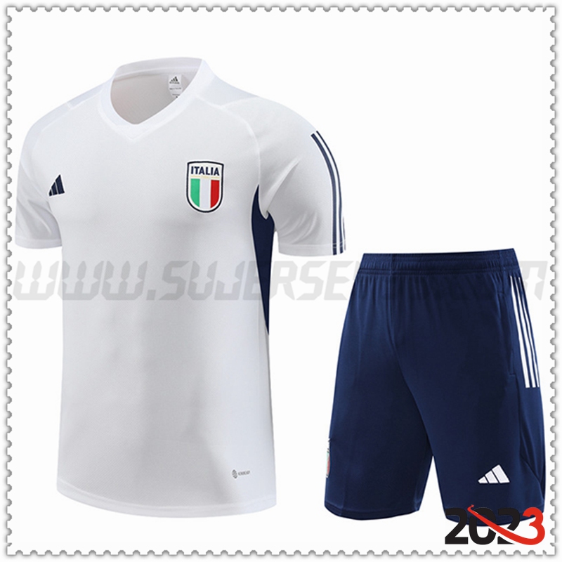 Camiseta Entrenamiento + Cortos Italia Blanco 2023 2024