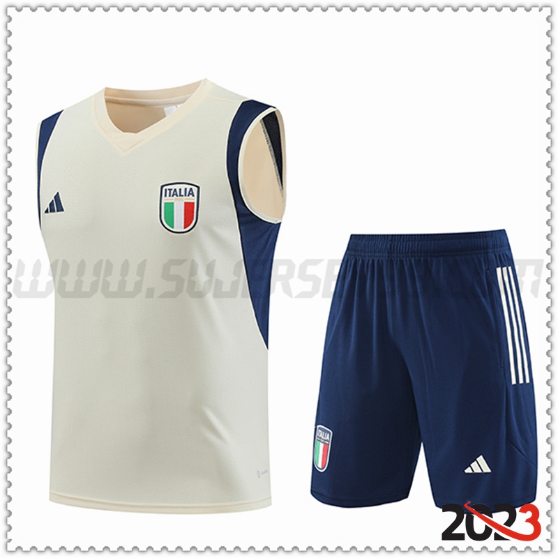 Camiseta Entrenamiento sin mangas + Cortos Italia Blanco 2023 2024