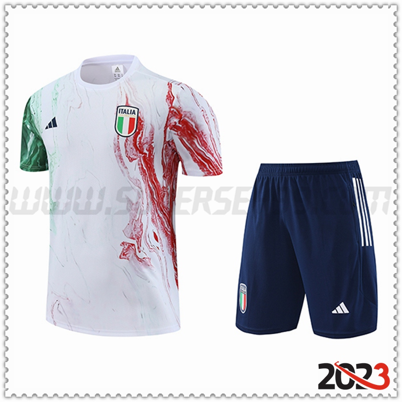 Camiseta Entrenamiento + Cortos Italia Blanco 2023 2024