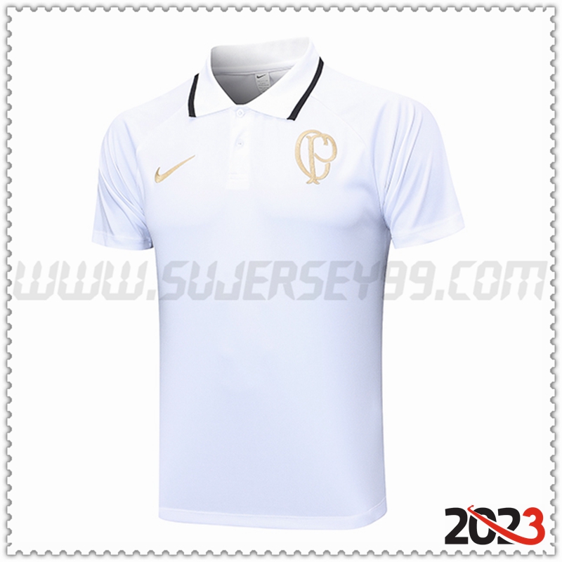 Camiseta Polo Corinthians Blanco 2023 2024