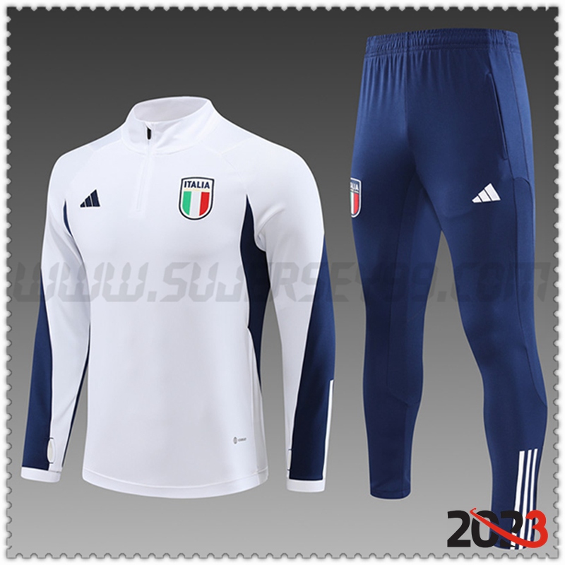 Chandal Futbol Italia Ninos Blanco 2023 2024